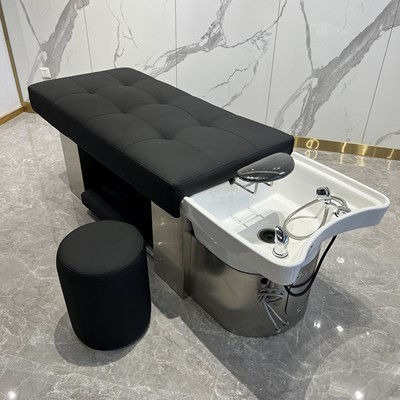 Shampoo Bed 390-Shampoo Bed professional hair washing massage chair shampoo bowl bed spa heated head water therapy shampoo bed with steamer