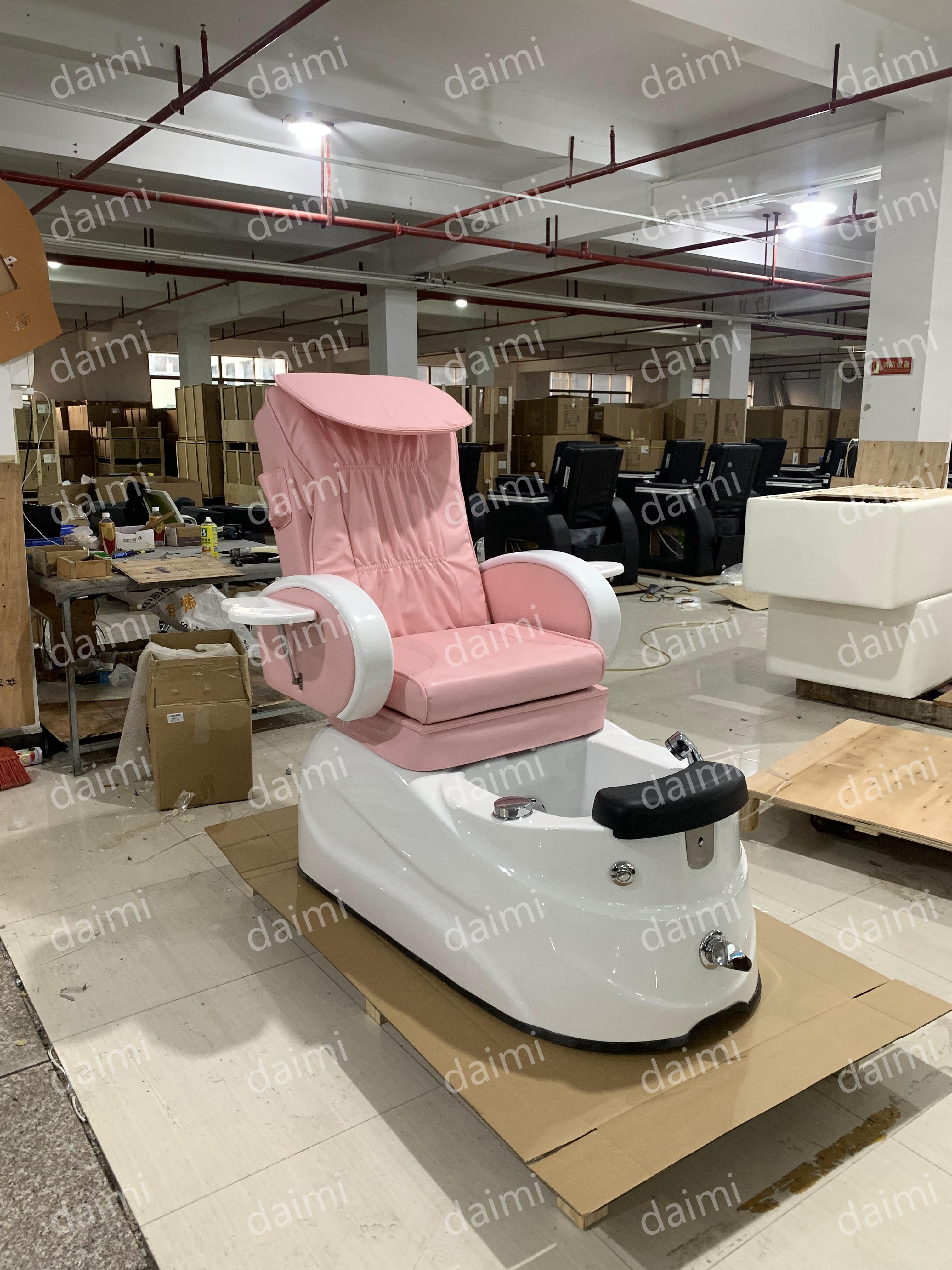 luxury 2024 newest green Hot Sale Cheap Price Color optional Pedicure Chair No Pipeline With Foot SPA Bowl For Nail Salon