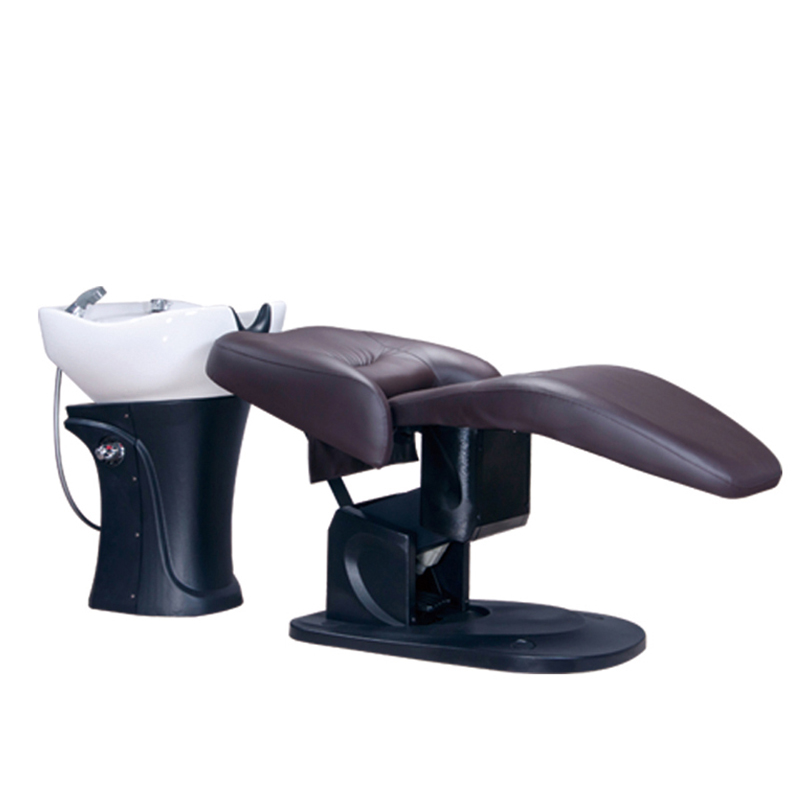 high end Washing Head Salon Furniture Portable Shampoo Sink With head therapy Black Water Circulation For Beauty Bed